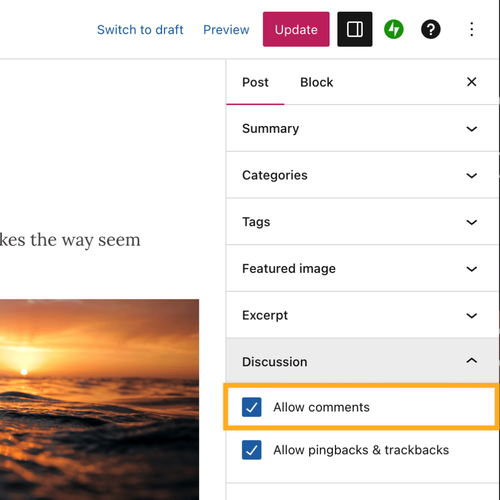 Desativando Comentários em Posts e Páginas Específicas (Gutenberg)
